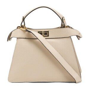 CHEVAL Made In Italy Leather Satchel 3 Compartment With Turn Lock